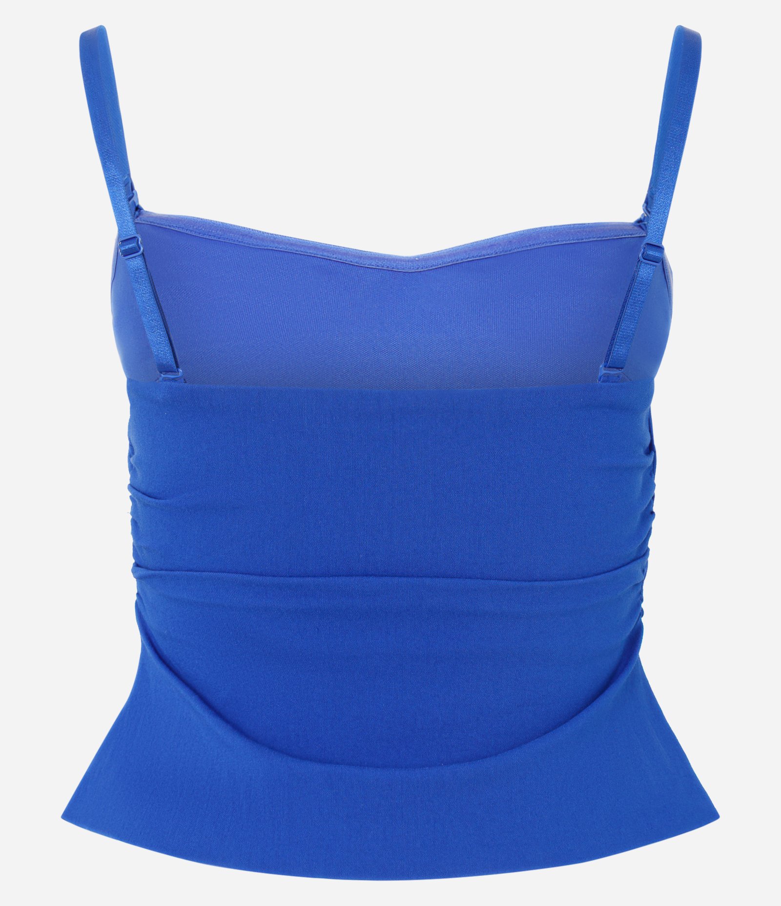 Blusa em Bengaline com Decote Coração e Alças Removíveis Azul 7