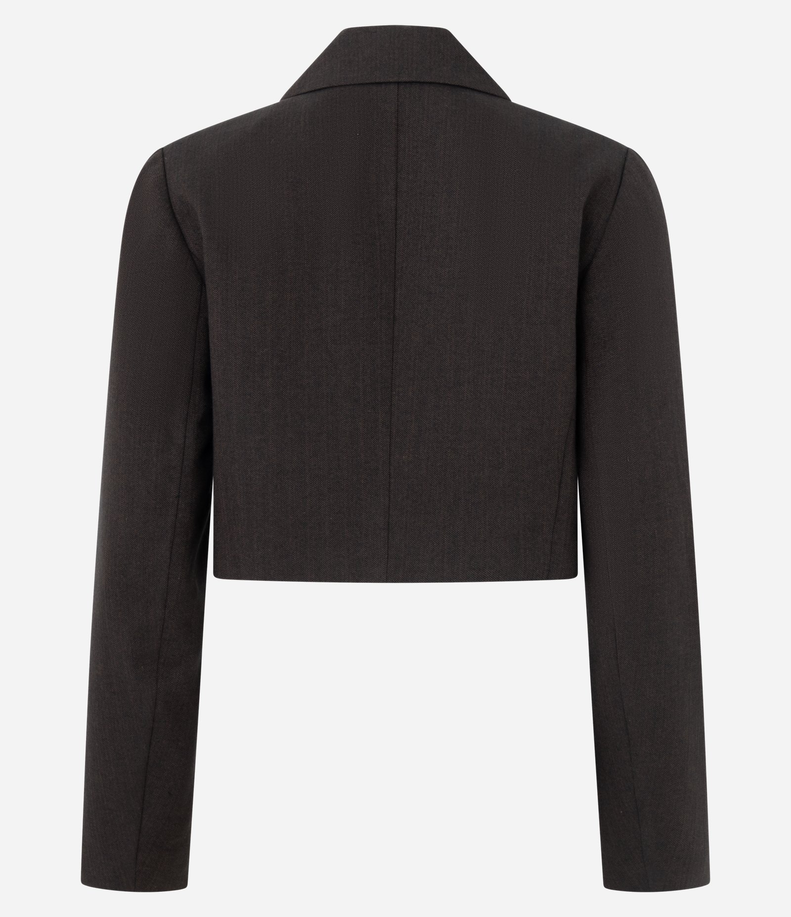 Blazer Cropped Alfaiatado em Xadrez com Abotoamento Único Marrom 6