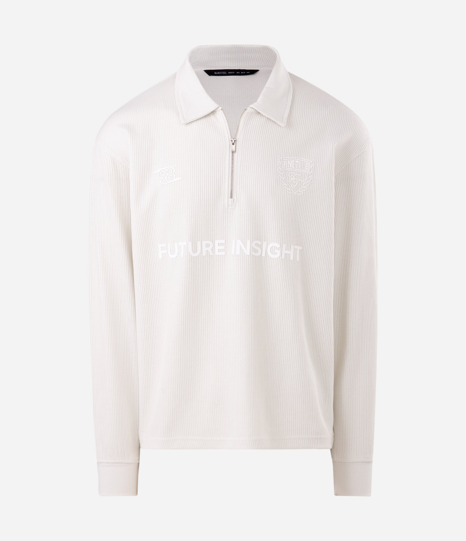 Camiseta em Algodão Half Ziper e Lettering Branco 4
