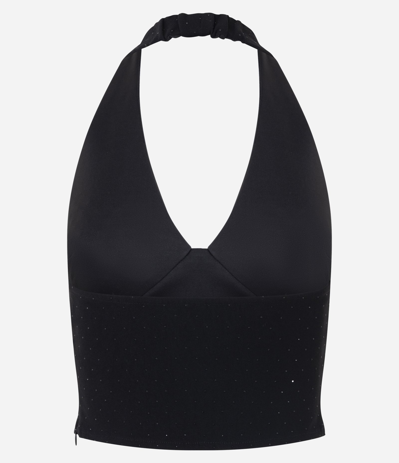 Blusa Frente Única em Bengaline com Aplicação Preto 7
