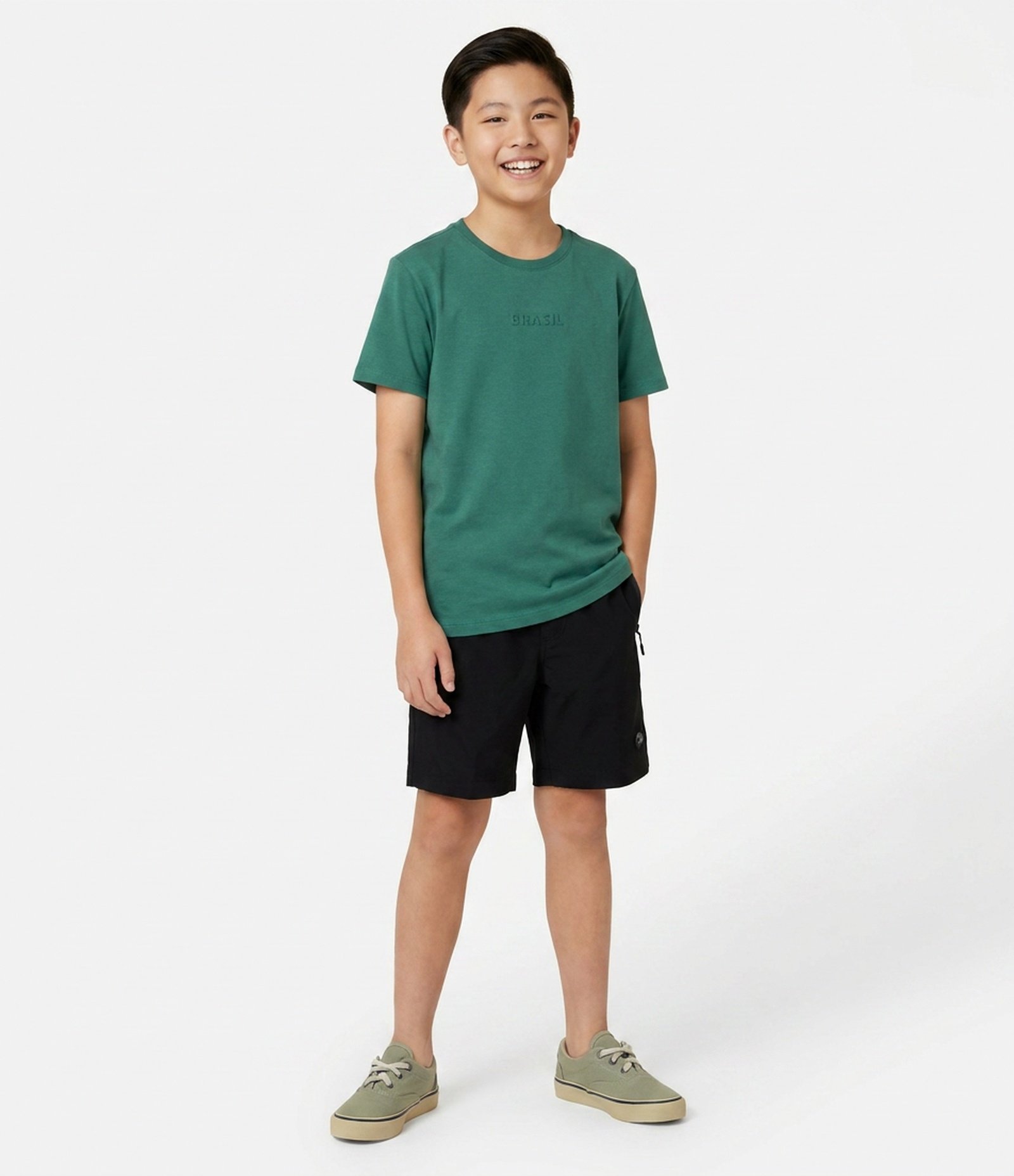 Bermuda Infantil com Bolsos e Zíper – Tam 5 a 16 Anos Preto 1