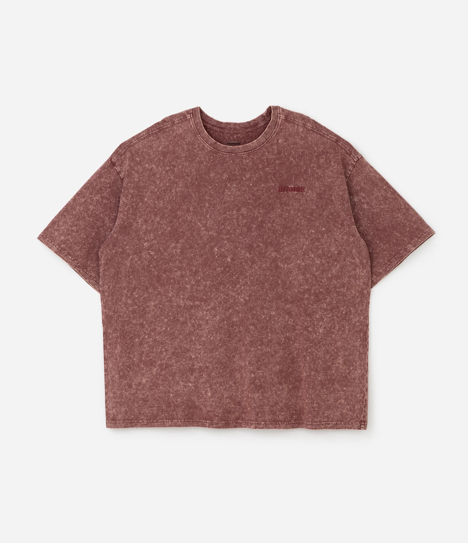 Camiseta Oversized em Algodão e Estonada Com Patch Vermelho 1