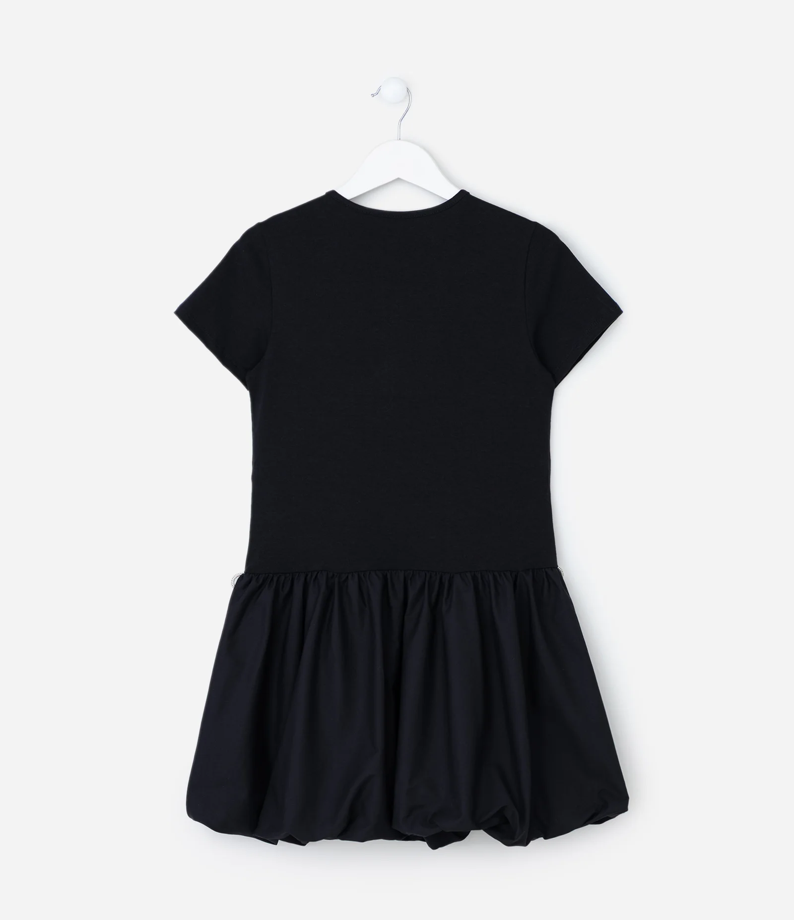 Vestido Infantil com Saia Balonê e Lacinhos - Tam 5 a 14 anos Preto 2