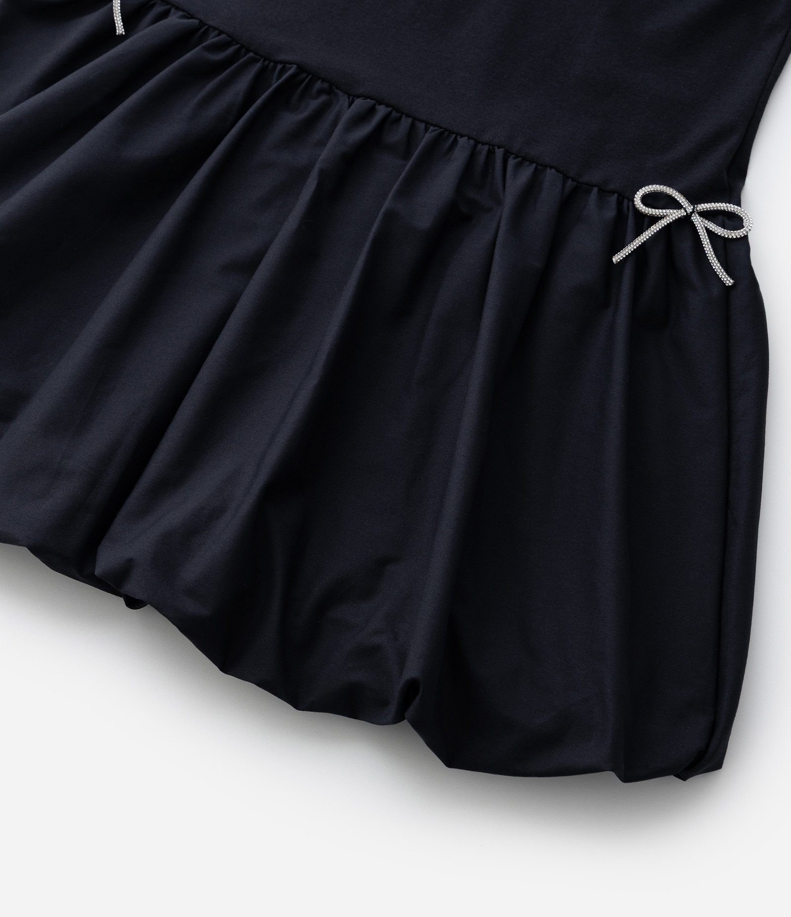 Vestido Infantil com Saia Balonê e Lacinhos - Tam 5 a 14 anos Preto 4