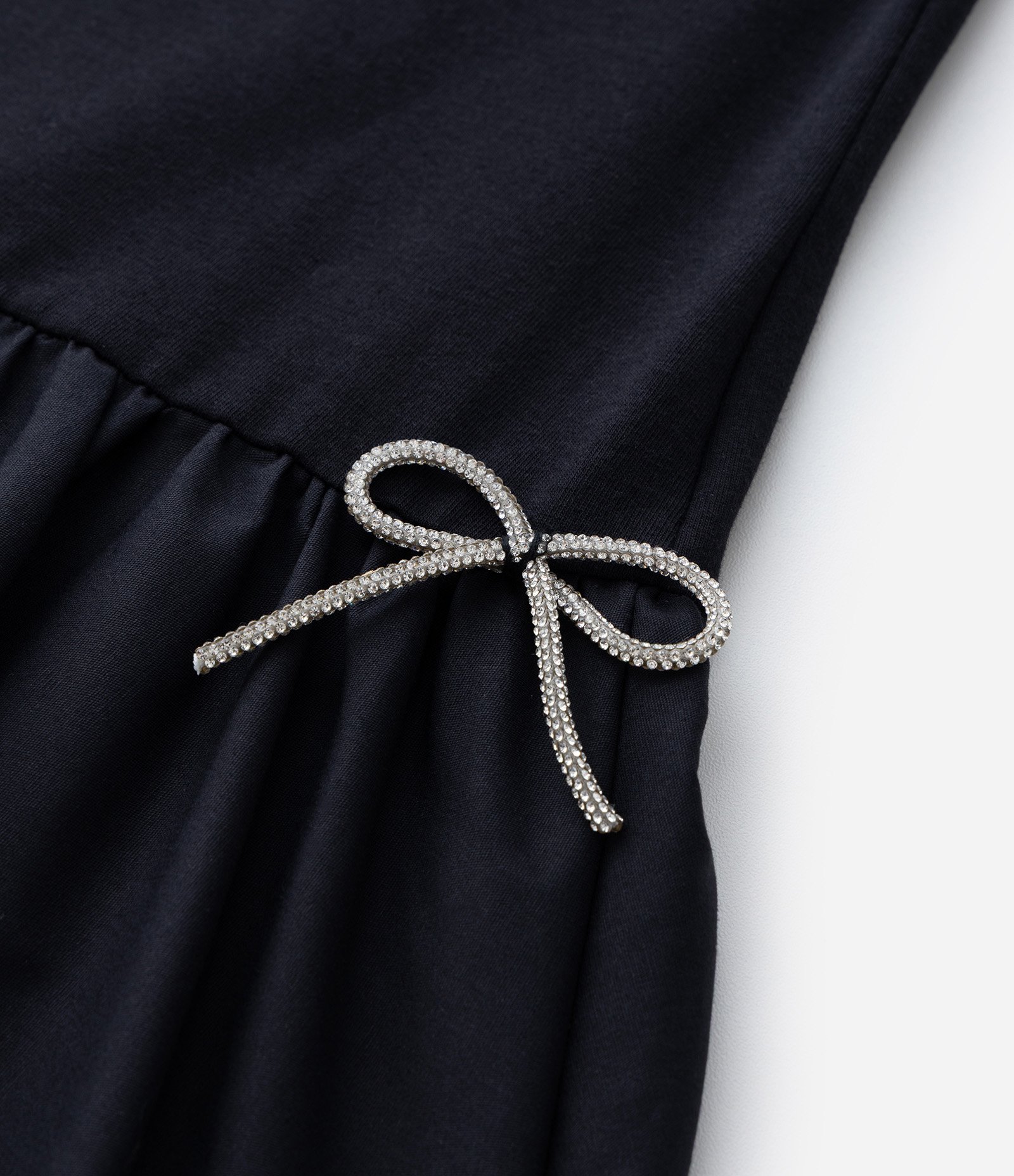 Vestido Infantil com Saia Balonê e Lacinhos - Tam 5 a 14 anos Preto 6