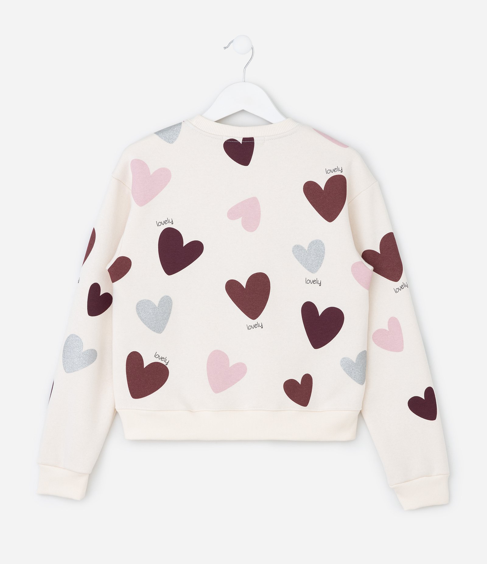 Casaco Infantil com Estampa de Corações – Tam 7 a 14 Anos Off White 3