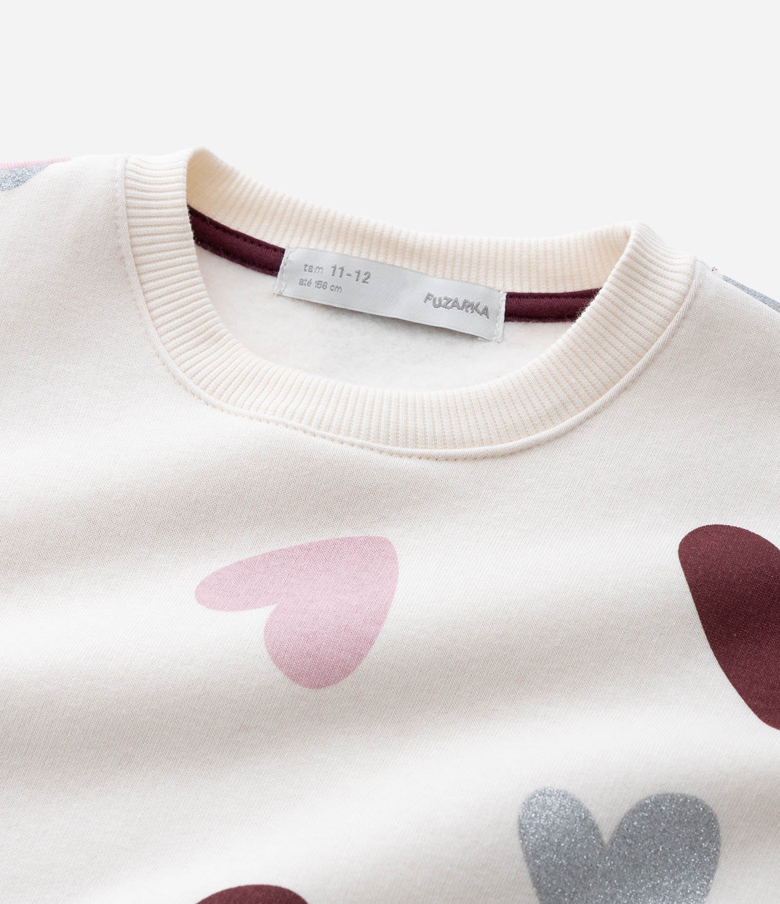 Casaco Infantil com Estampa de Corações – Tam 7 a 14 Anos Off White 7