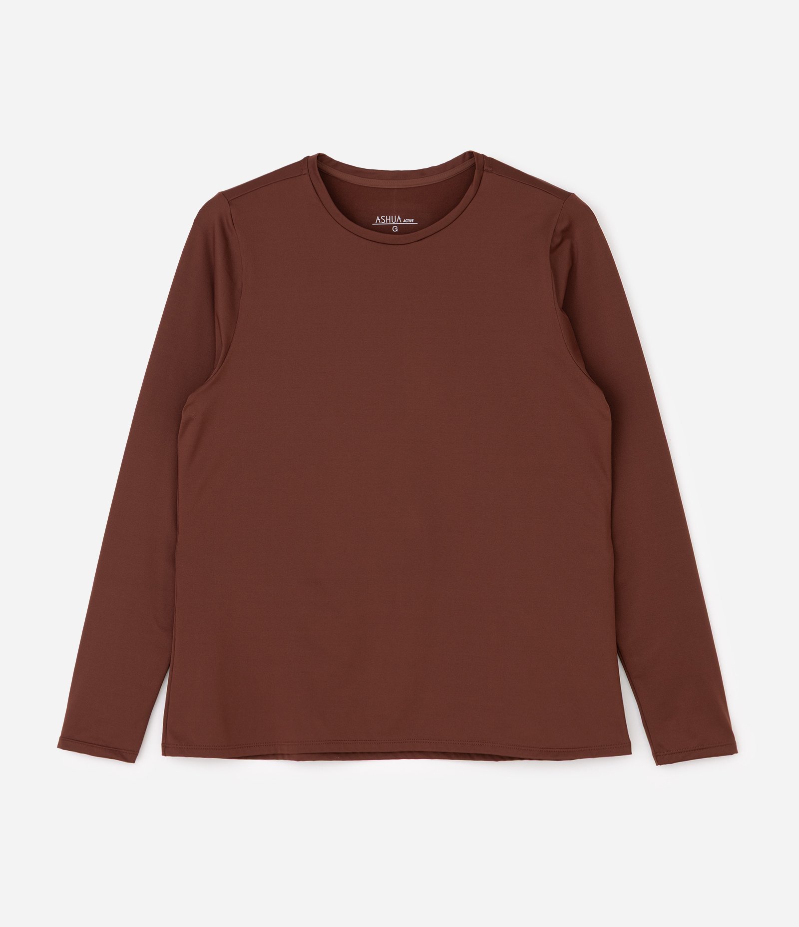 Blusa Esportiva Manga Longa Térmica Curve & Plus Size Marrom 1
