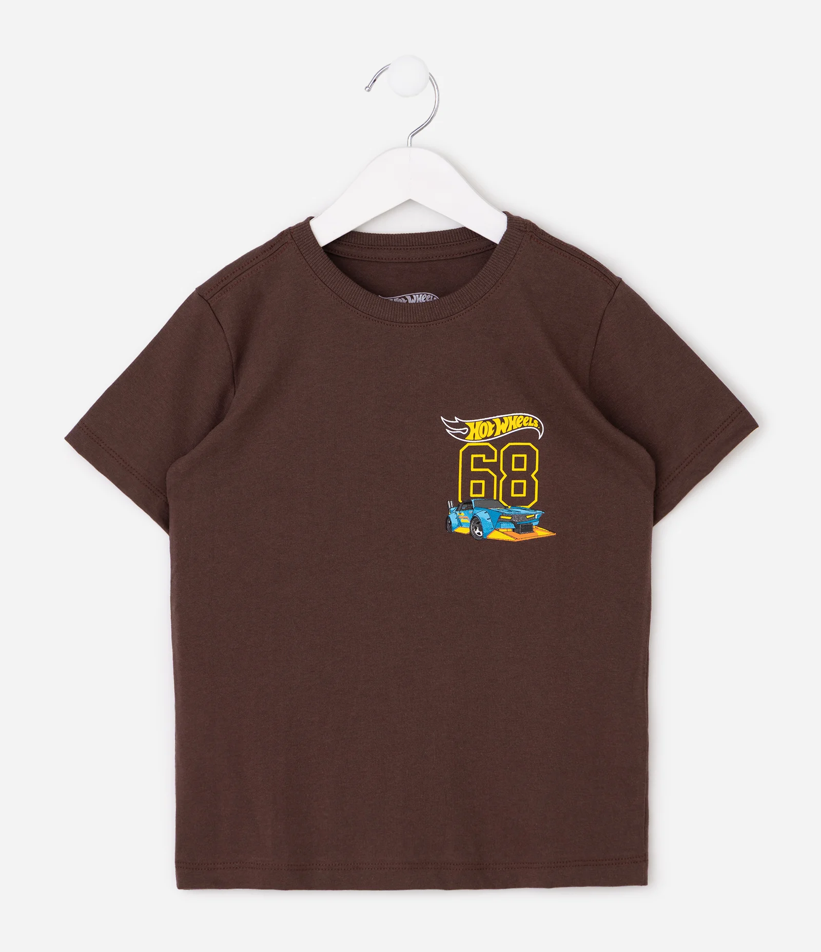 Camiseta Infantil Hot Wheels com Silk – Tam 3 a 8 Anos Marrom 1