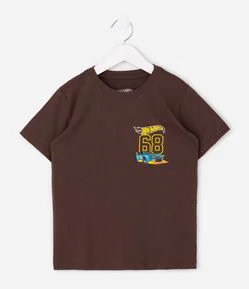 Camiseta Infantil Hot Wheels com Silk – Tam 3 a 8 Anos