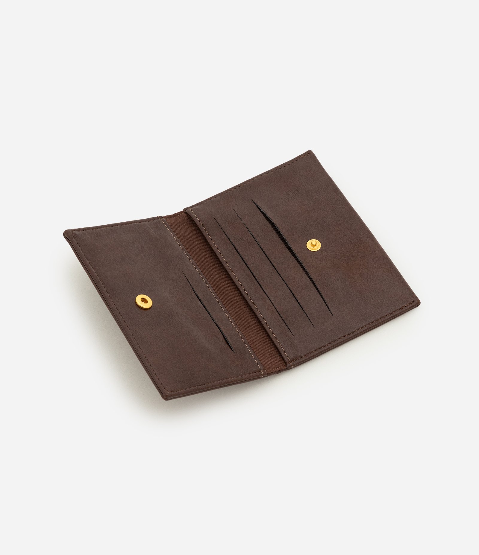 Carteira Envelope em PU com Plaquinha Triangular Marrom 5