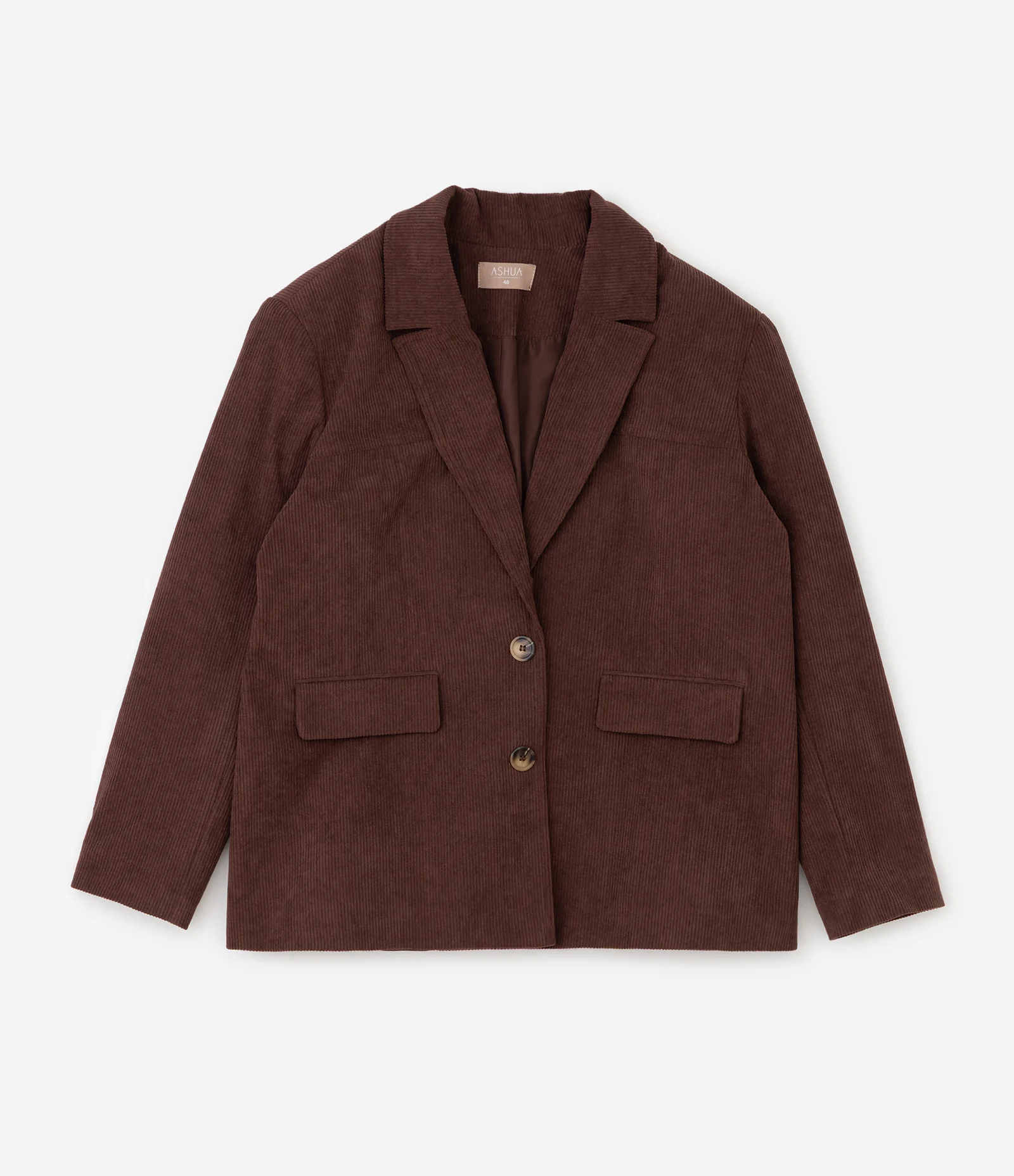 Blazer Veludo Cotelê Vintage Curve & Plus Size Marrom 1