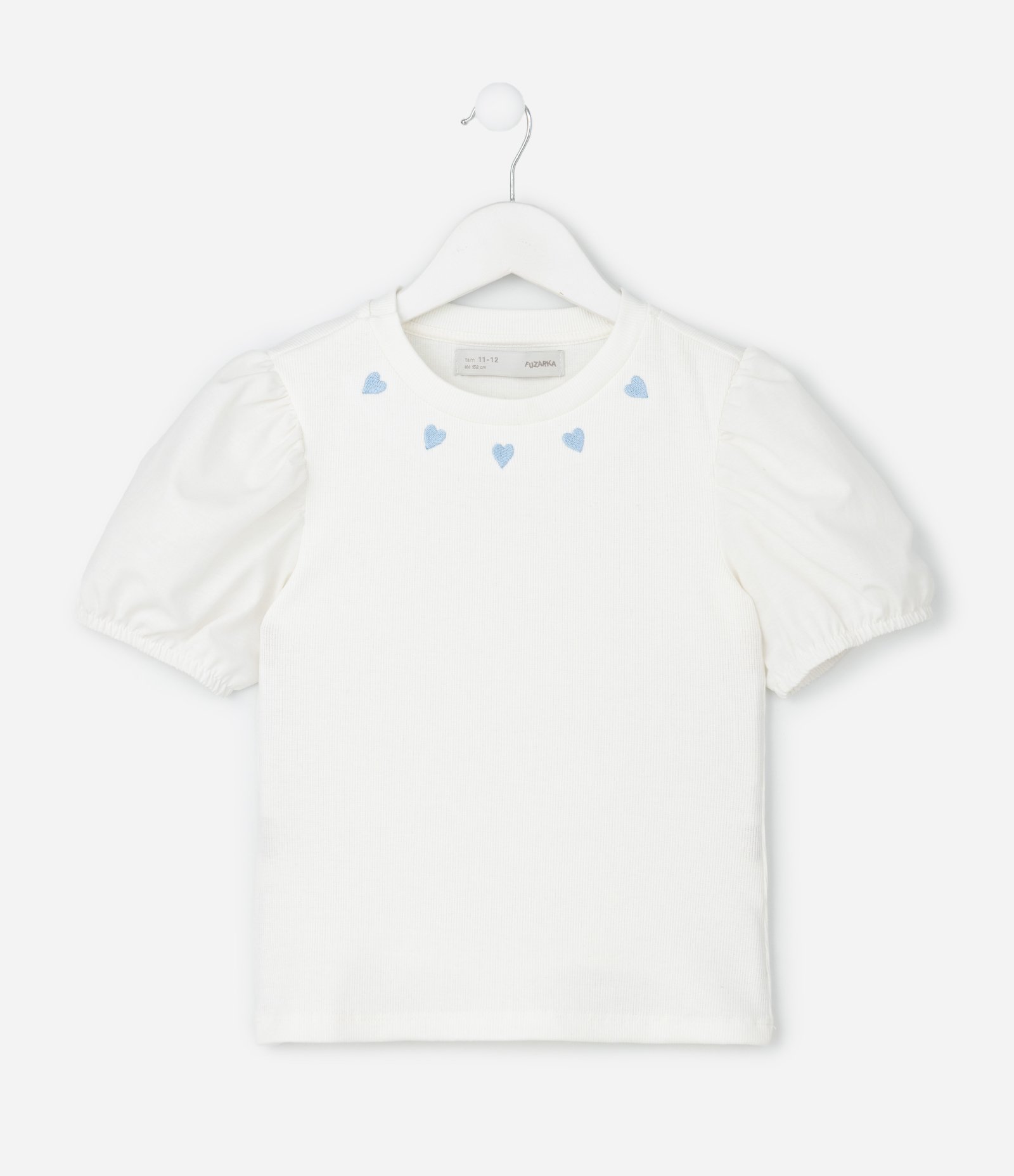 Blusa Infantil com Bordado Corações – Tam 5 a 14 Anos Branco 2