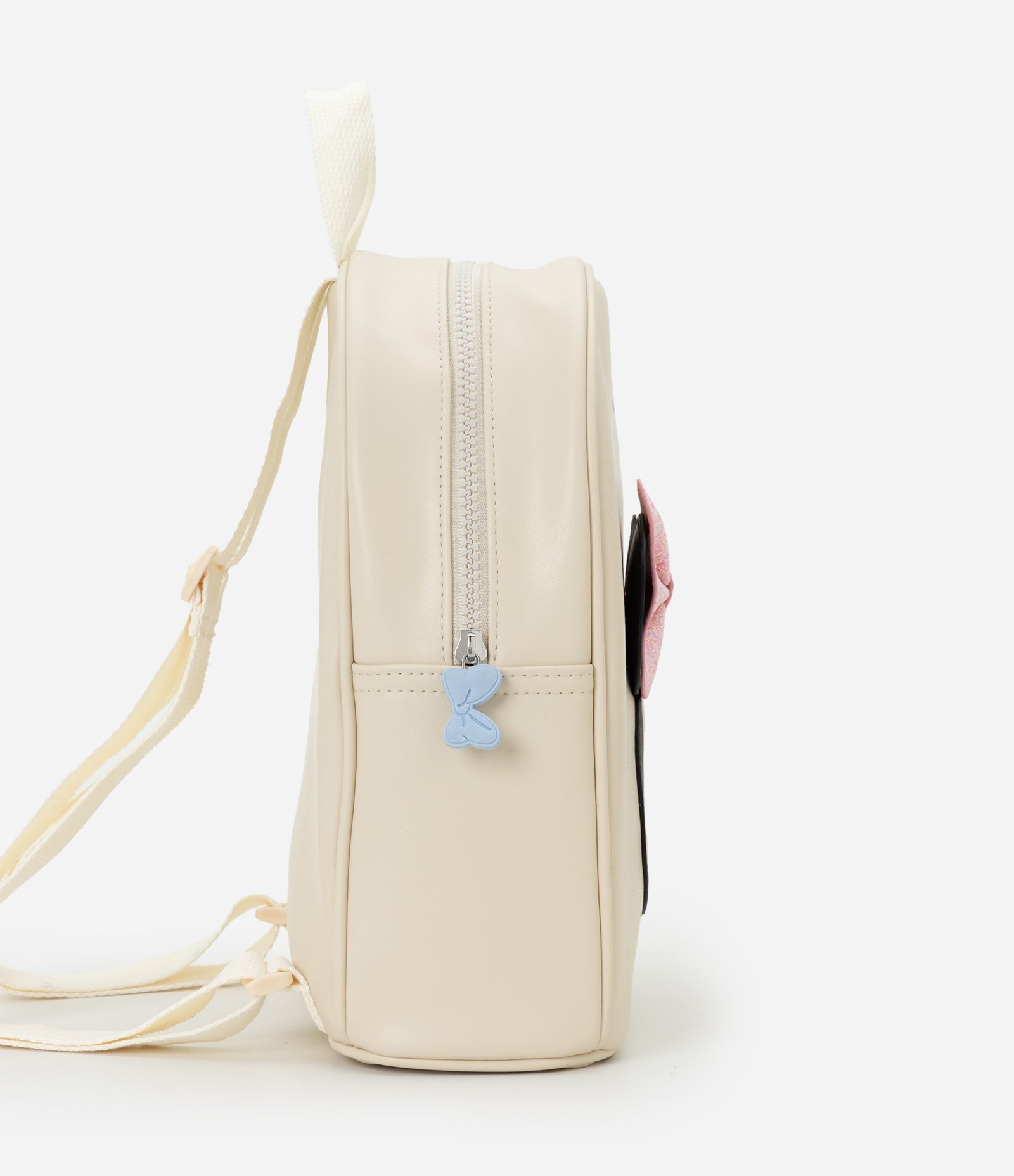 Mochila Infantil PU Minnie com Aplique e Zíper - Tam U Off White 2