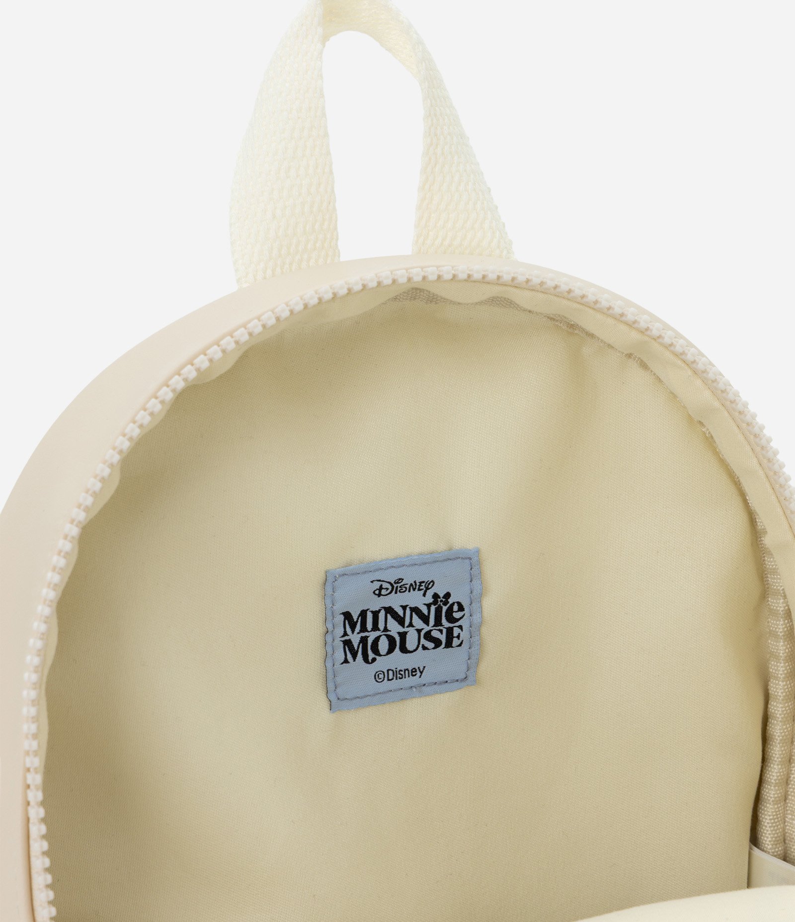 Mochila Infantil PU Minnie com Aplique e Zíper - Tam U Off White 3