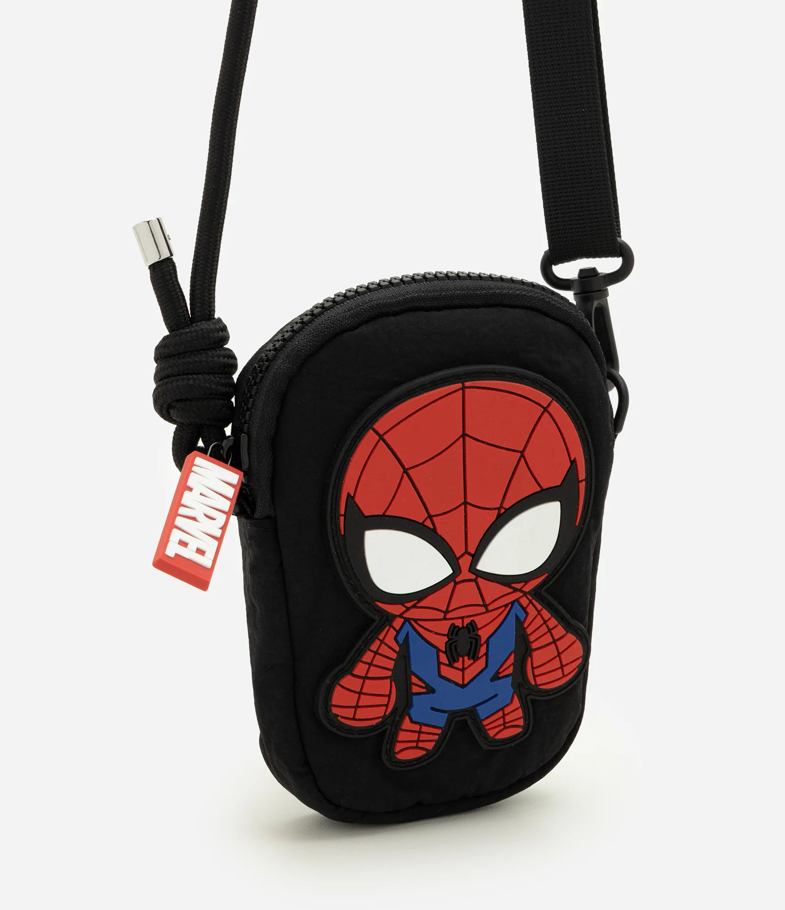 Bolsa Infantil Homem Aranha Transversal Compacta - Tam U Preto 1