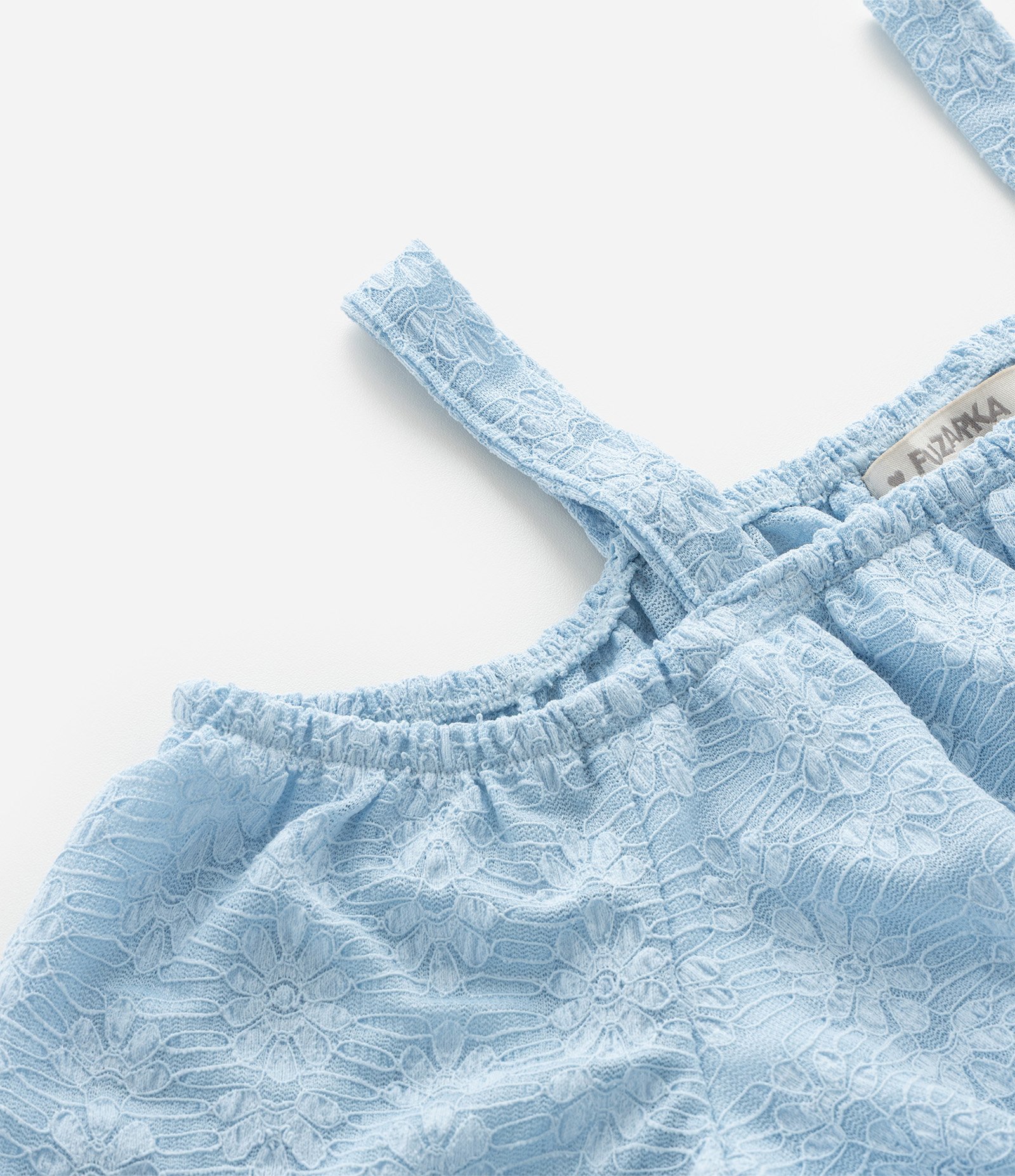 Blusa Infantil Slim Manga Longa em Renda – Tam 7 a 16 Anos Azul Claro 4