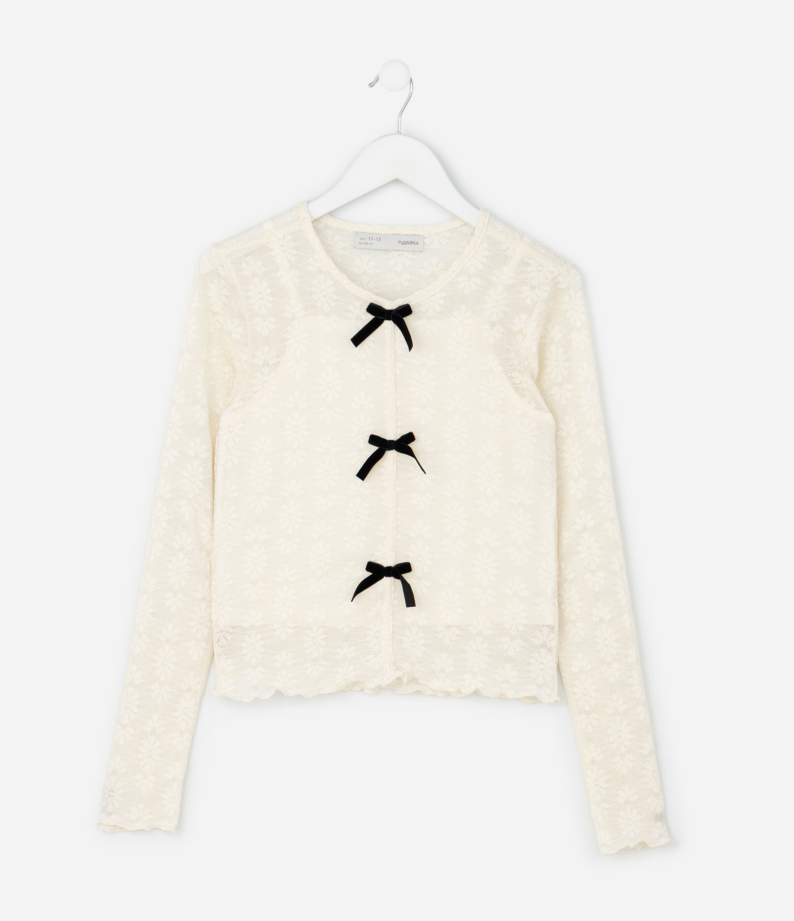 Blusa Infantil Texturizada com Laços e Regata – Tam 5 a 14 Anos Off White 1