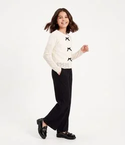 Blusa Infantil Texturizada com Laços e Regata – Tam 5 a 14 Anos