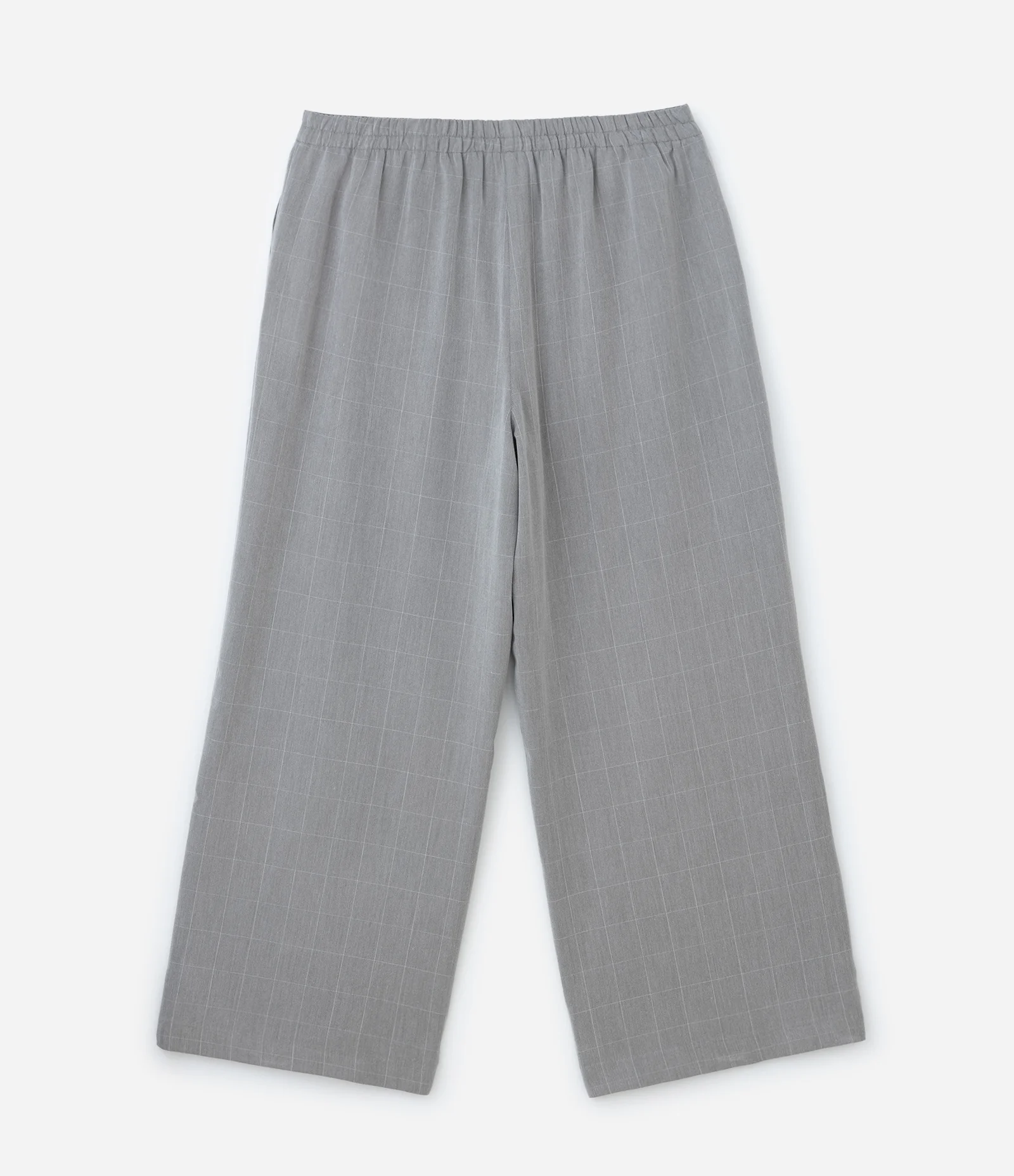 Calça Alfaiatada Wide Xadrez Alongada Curve & Plus Size Cinza 6