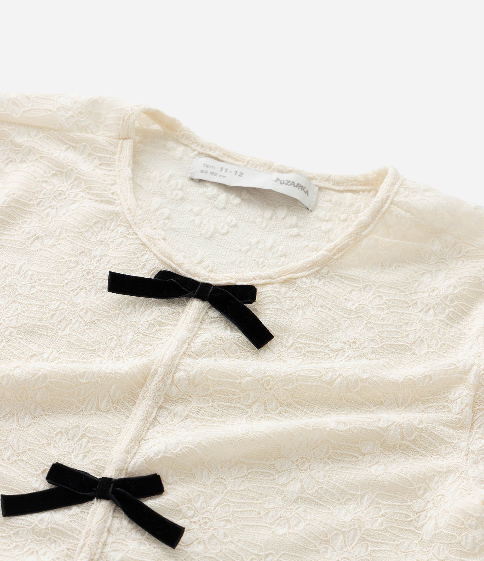 Blusa Infantil Baby Look Texturizada com Regata – Tam 5 a 14 Anos Off White 10