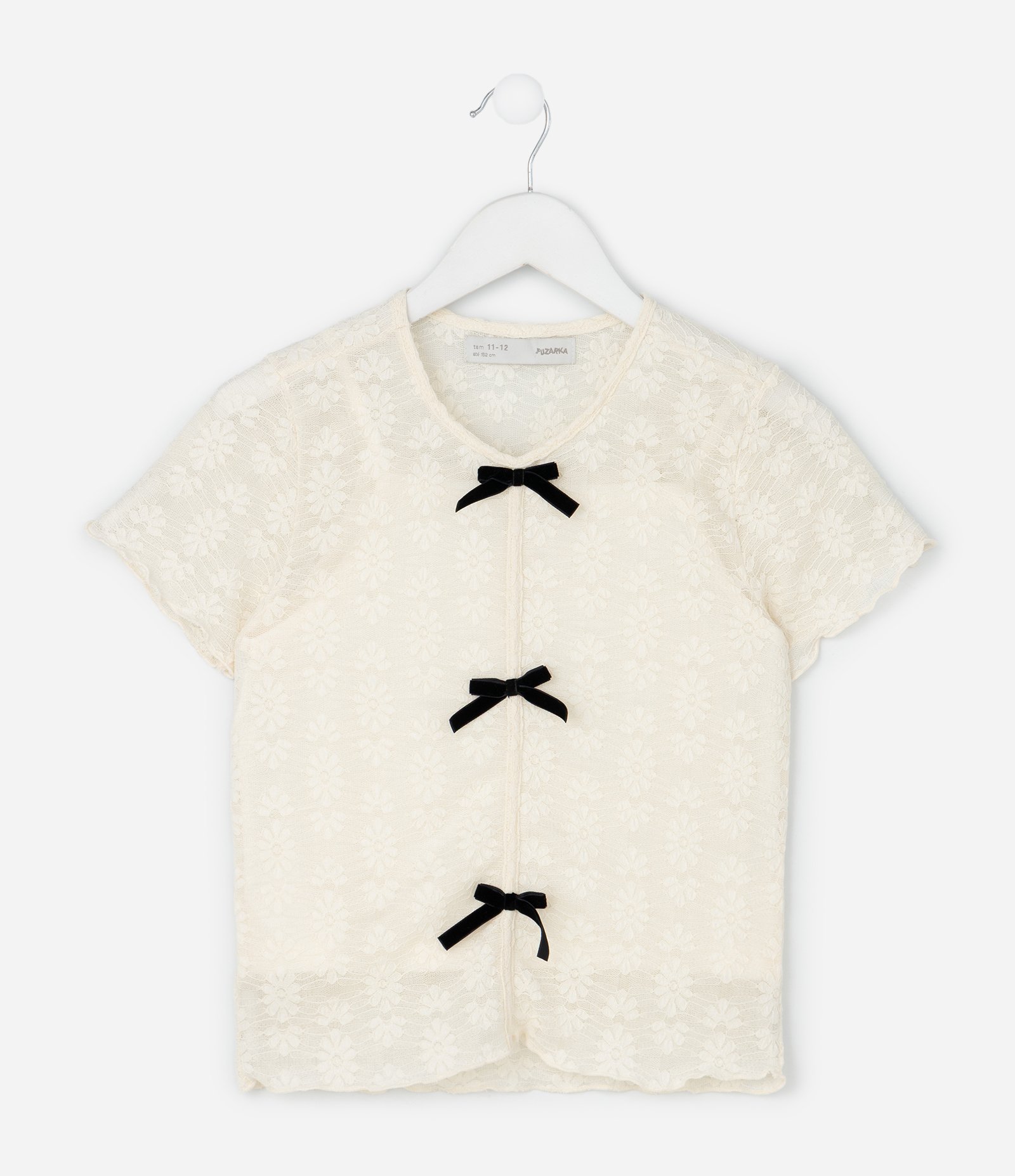 Blusa Infantil Baby Look Texturizada com Regata – Tam 5 a 14 Anos Off White 13