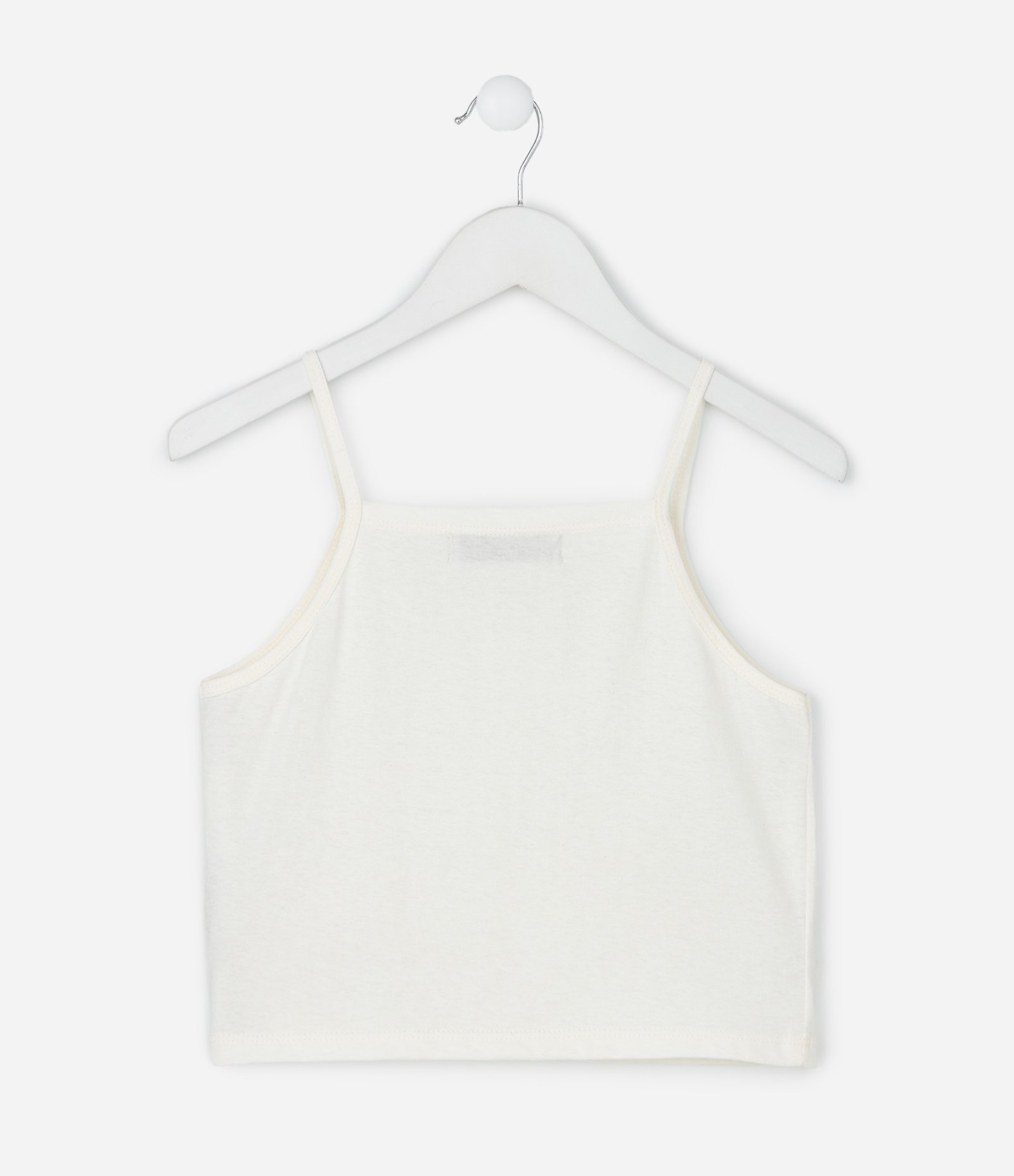 Blusa Infantil Baby Look Texturizada com Regata – Tam 5 a 14 Anos Off White 4