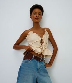 Cinto Largo em Suede com Bolso Funcional