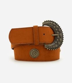 Cinto Largo em Suede com Fivela Metálica