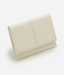 Carteira Envelope Pequena com Textura Croco