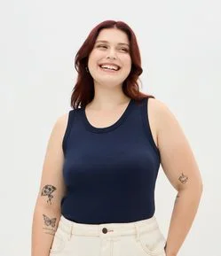 Blusa Regata Canelada em Ribana Curve & Plus Size