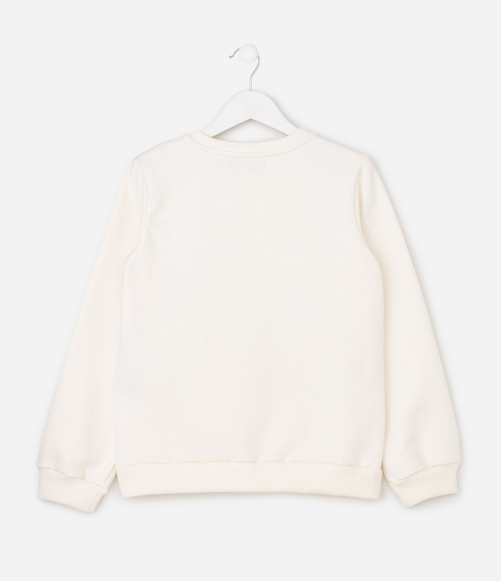 Casaco Infantil em Moletom com Felpa e Laços Xadrez – Tam 5 a 14 Anos Off White 2