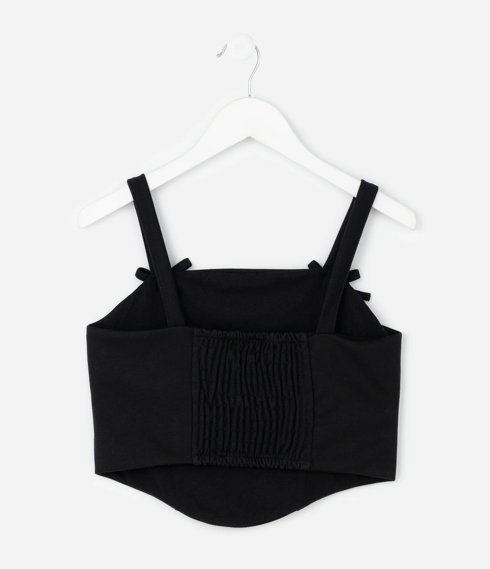 Blusa Infantil Baby Look em Ponto Roma com Lacinhos – Tam 5 a 14 Anos Preto 2