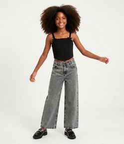 Blusa Infantil Baby Look em Ponto Roma com Lacinhos – Tam 5 a 14 Anos