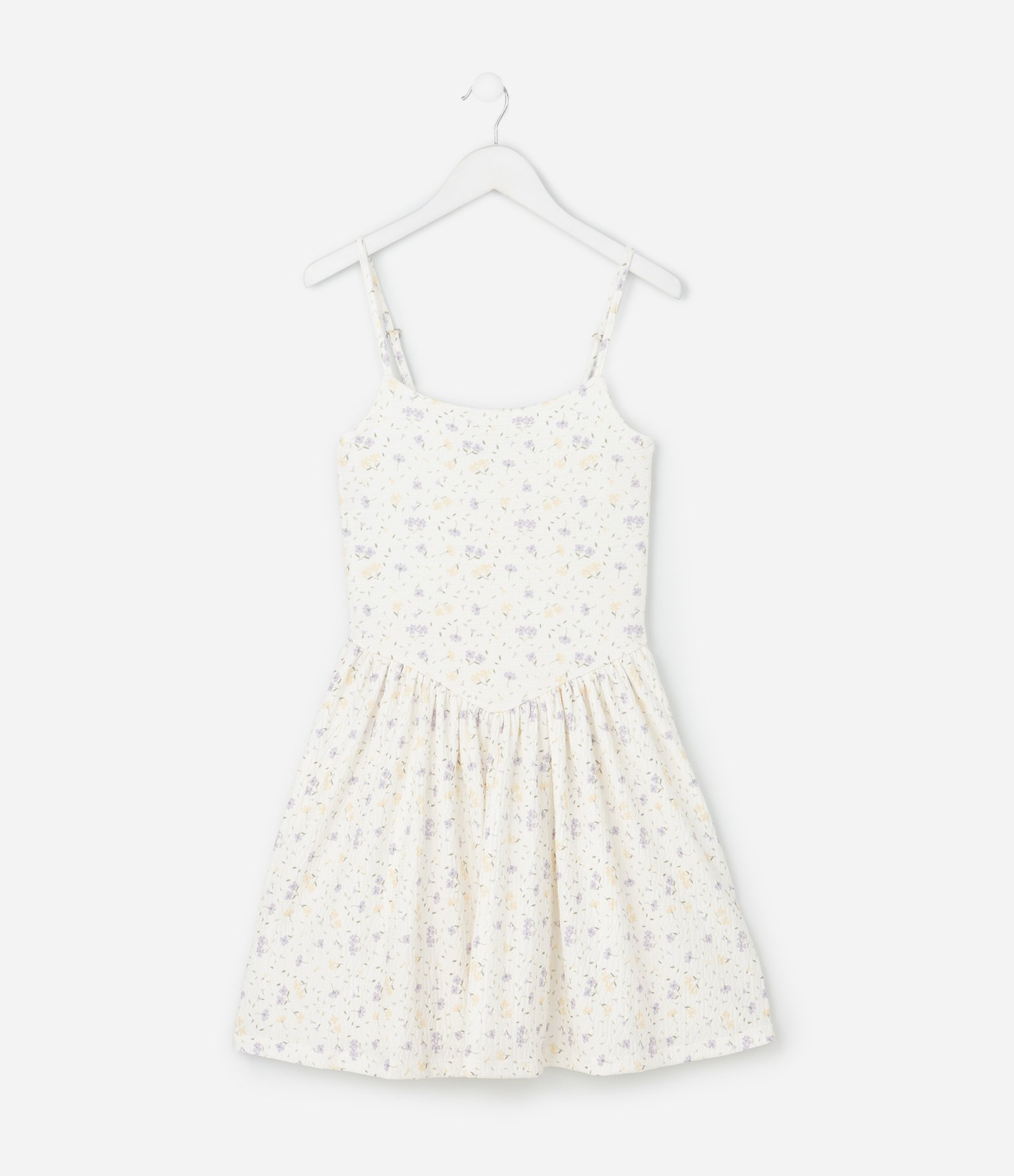 Vestido Infantil com Estampa Floral – Tam 5 a 14 Anos Off White 1