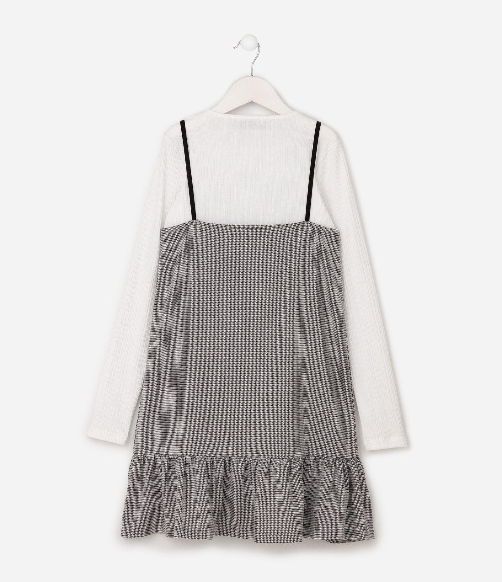 Vestido Infantil Tweed com Blusa Manga Longa - Tam 5 a 14 Anos Preto 3