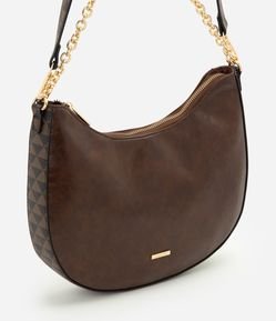 Bolsa Shoulder Média em PU com Corrente Metálica