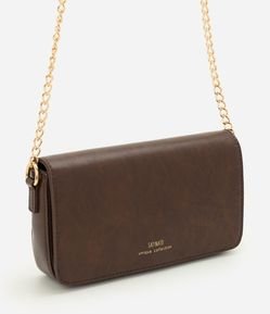Bolsa Transversal Pequena em PU com Alça de Corrente