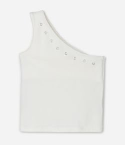 Blusa Infantil Um Ombro com Ilhoses – Tam 5 a 14 Anos