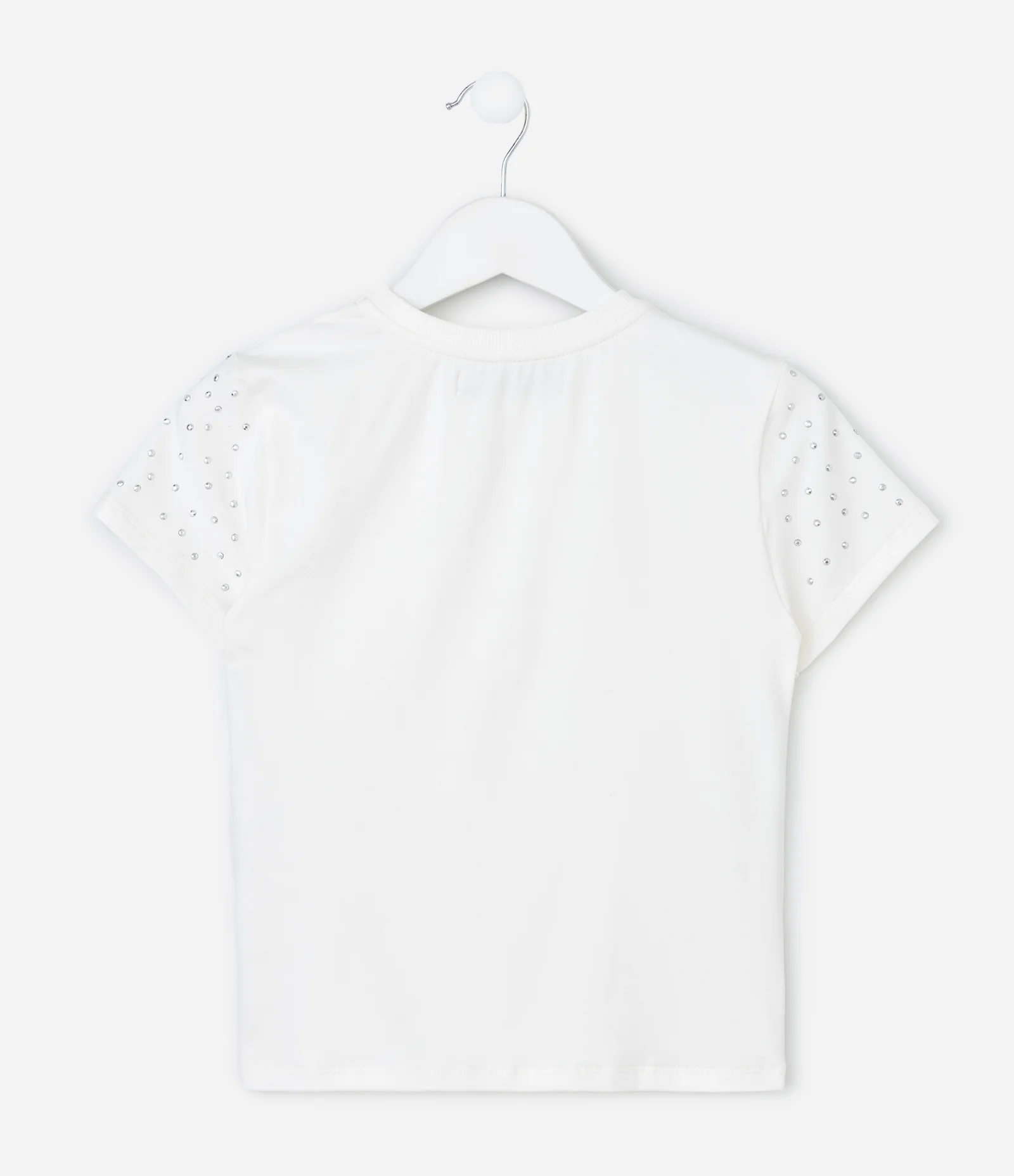 Camiseta Infantil Baby Tee com Hot Fix - Tam 7 a 16 Anos Branco 2