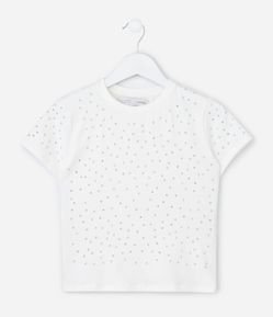 Camiseta Infantil Baby Tee com Hot Fix - Tam 7 a 16 Anos