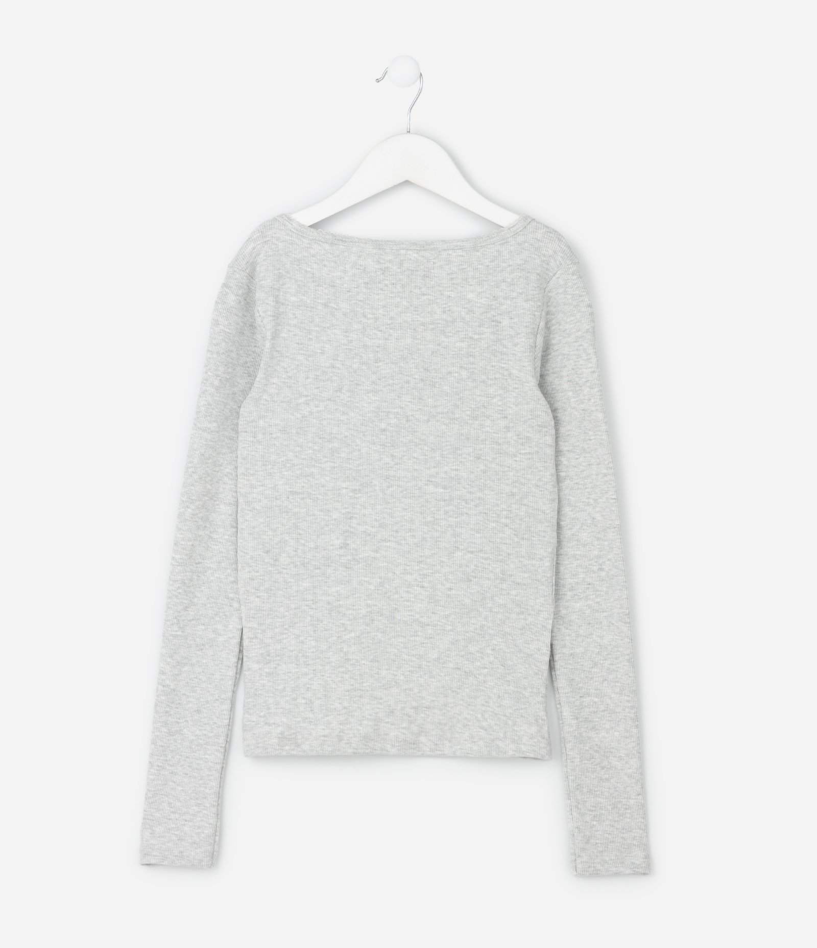 Blusa Infantil Baby Look com Bordado Lettering – Tam 7 a 16 Anos Cinza Mescla 2