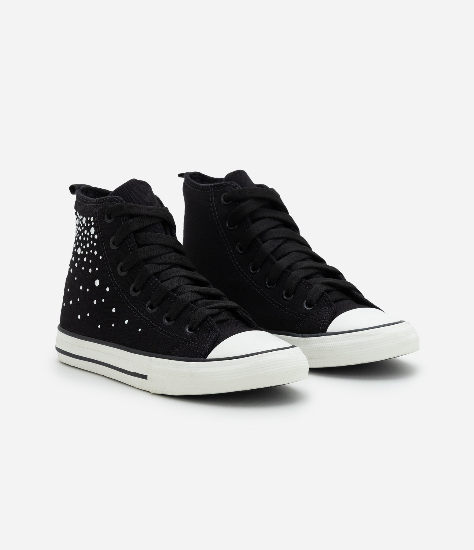 Tênis Infantil Abotinado com Aplicação de Strass - Tam 28 ao 34 Preto 1