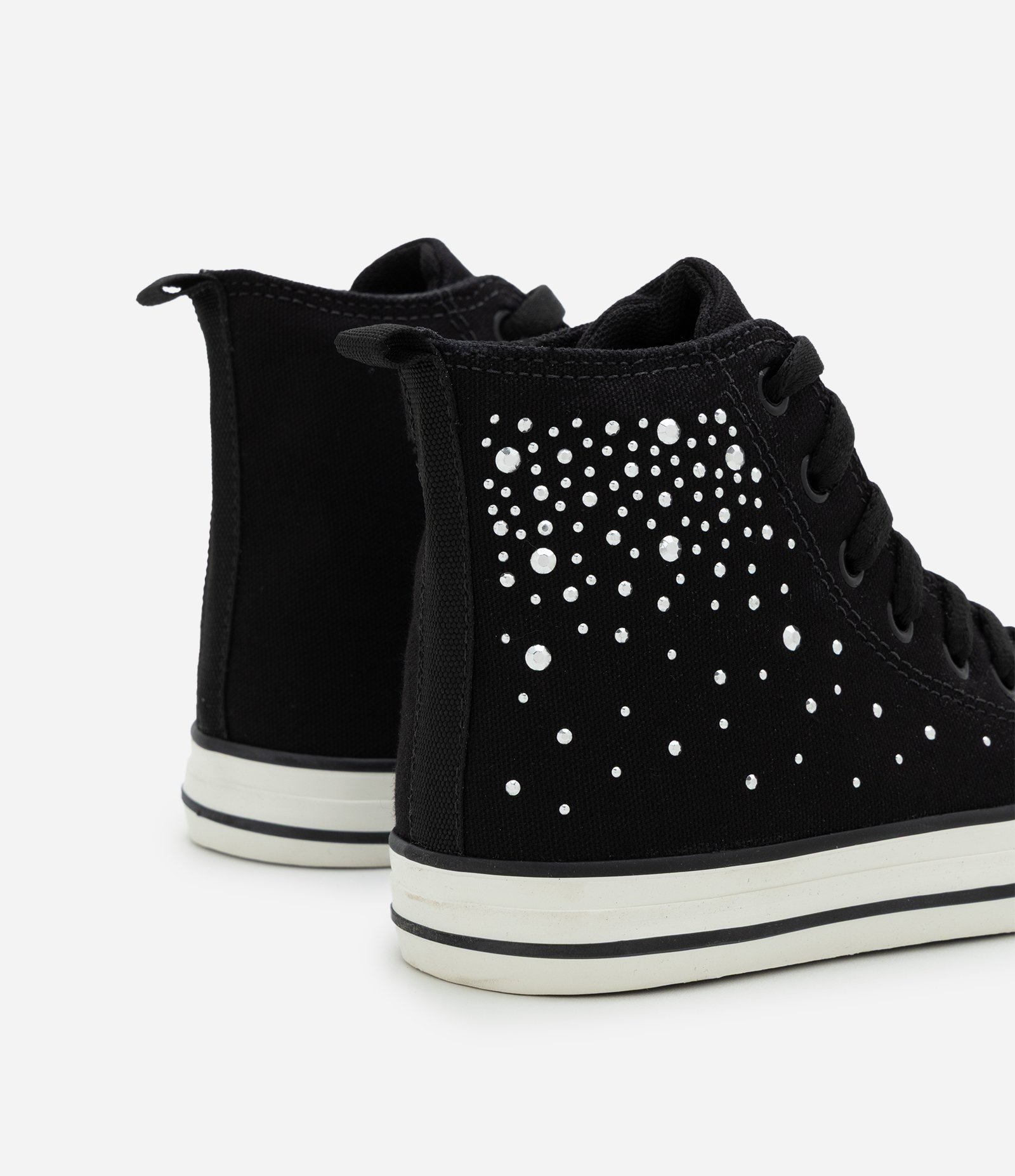 Tênis Infantil Abotinado com Aplicação de Strass - Tam 28 ao 34 Preto 2