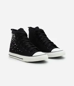 Tênis Infantil Abotinado com Aplicação de Strass - Tam 28 ao 34