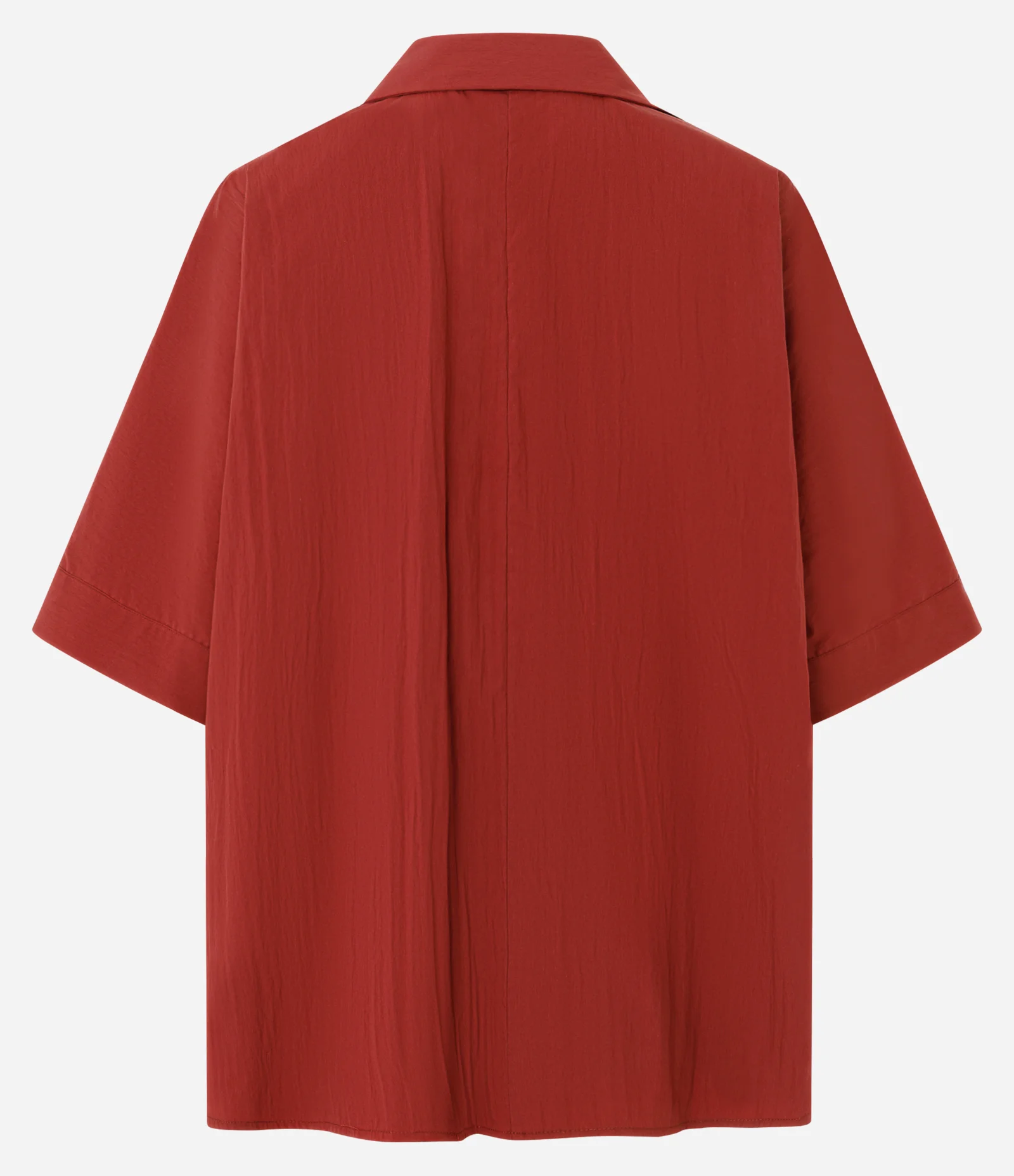 Blusa Oversized em Tricoline com Gola Clássica Vermelho 2
