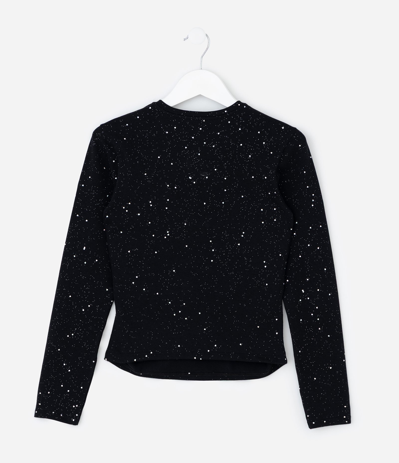 Blusa Infantil Baby Tee com Brilhos e Franzido – Tam 5 a 14 Anos Preto 2