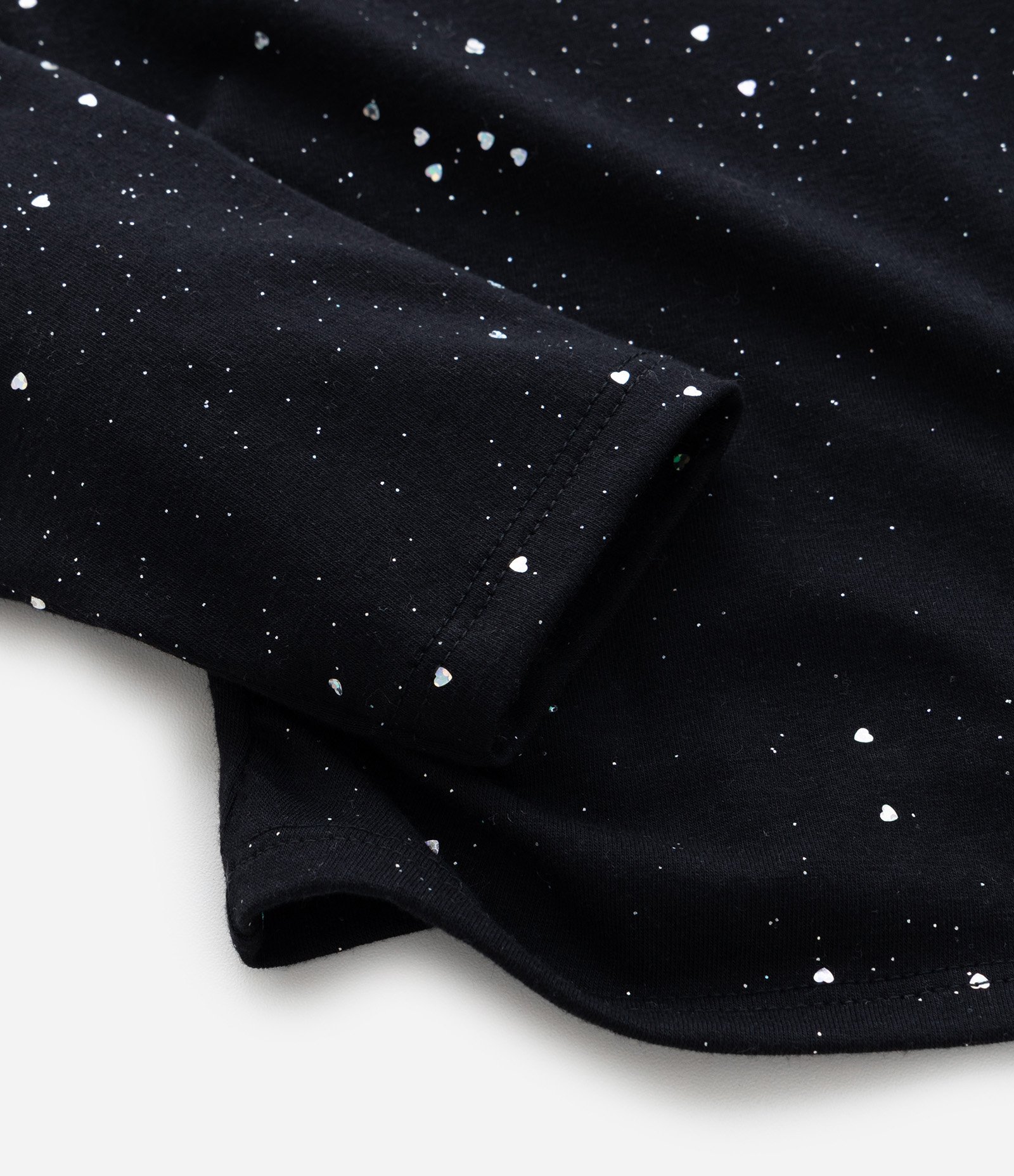 Blusa Infantil Baby Tee com Brilhos e Franzido – Tam 5 a 14 Anos Preto 4