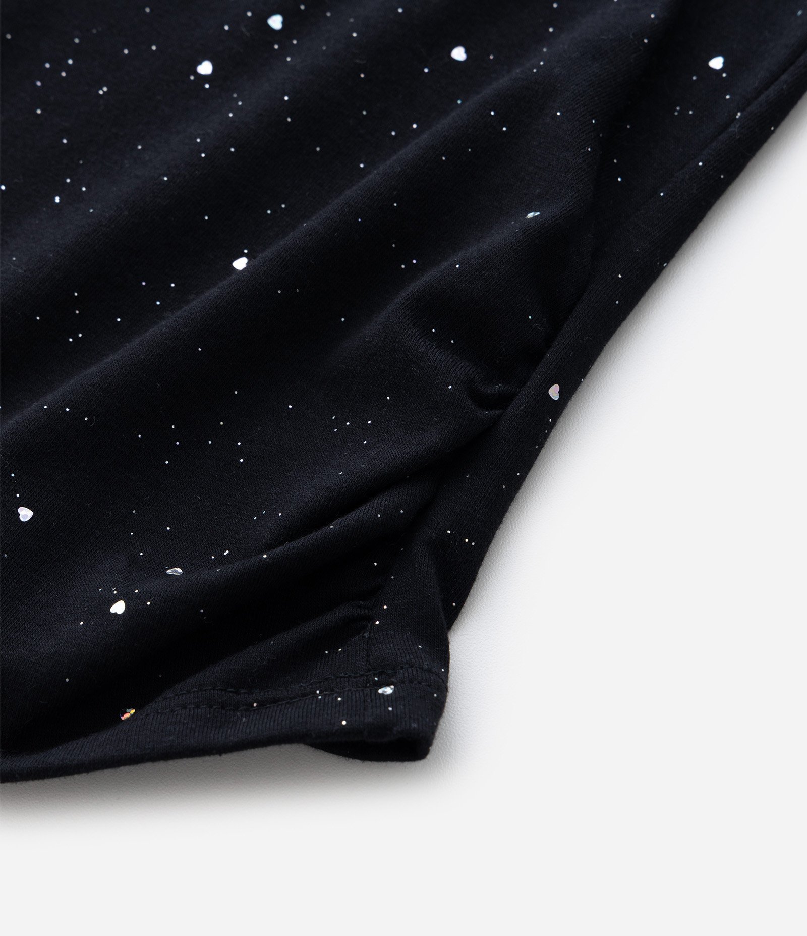 Blusa Infantil Baby Tee com Brilhos e Franzido – Tam 5 a 14 Anos Preto 5