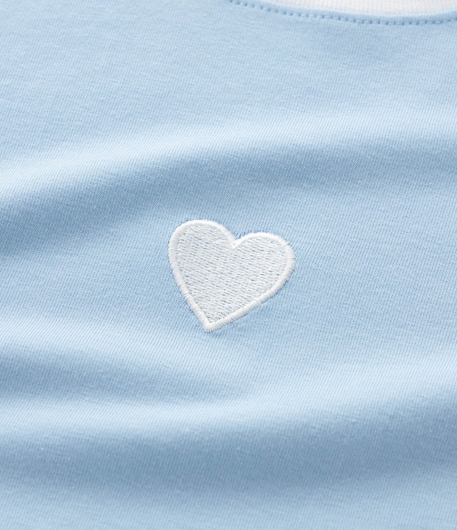 Camiseta Infantil com Bordado de Coração – Tam 5 a 14 Anos Azul Bebê 4